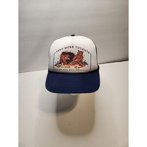 Vintage Trucker Style Hat Bear Send More Tourists The Last Ones Were Delicious